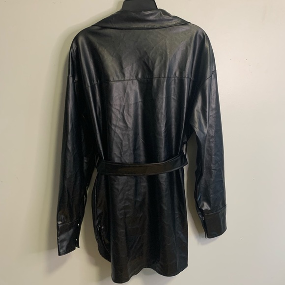 Black PU Faux Leather Jackets #163 - Picture 4 of 13